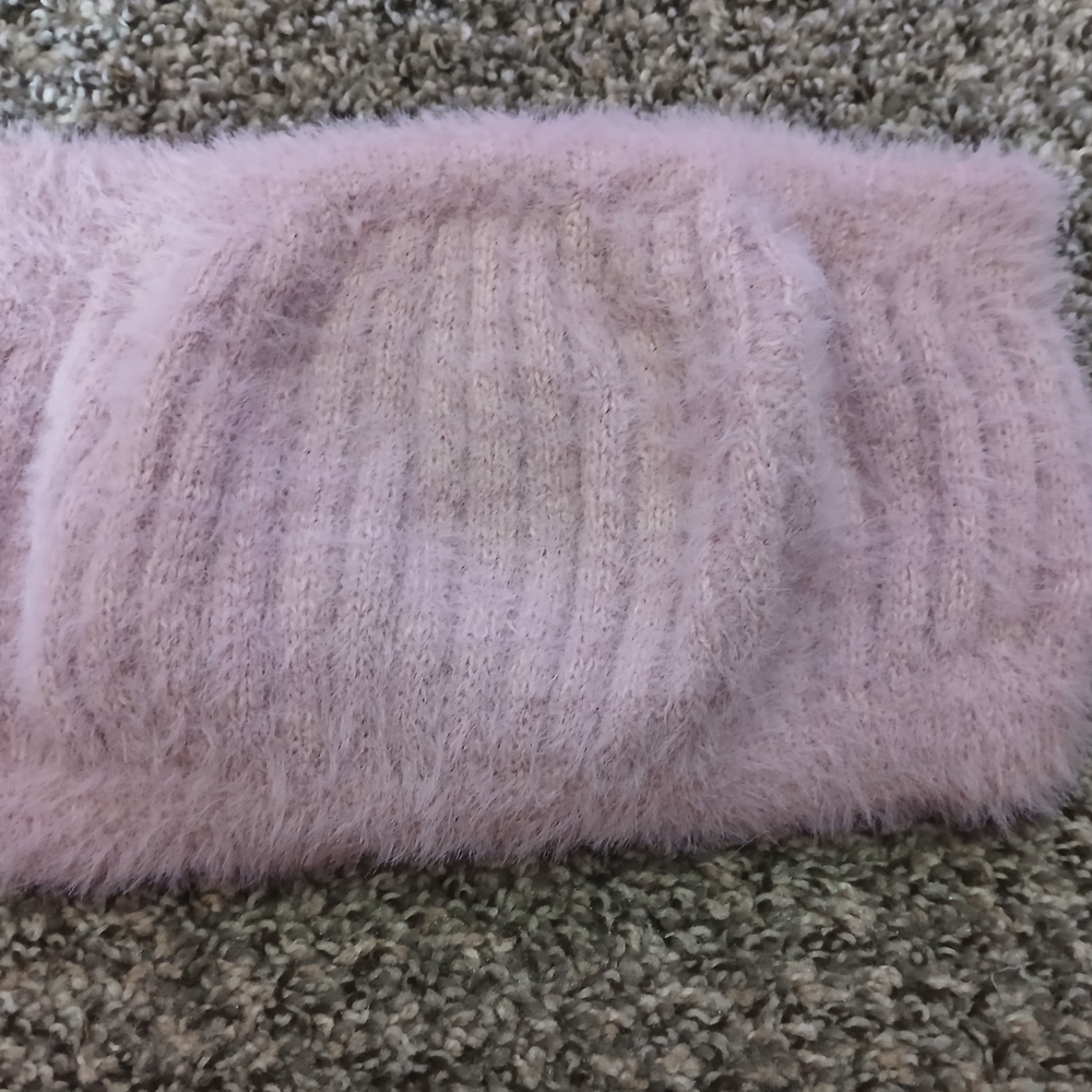 Nasty Gal Blush Fuzzy Knit Accessory